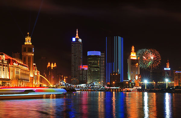 天津海河夜景