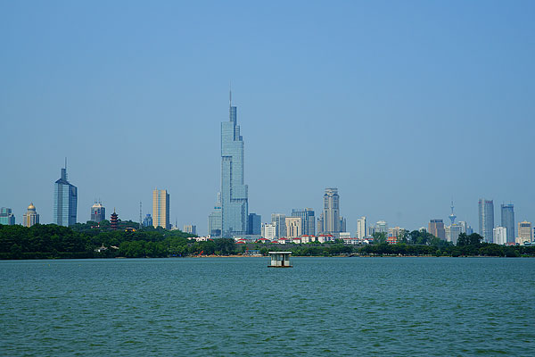 南京,玄武湖,紫峰大厦