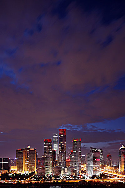 北京cbd建筑夜景