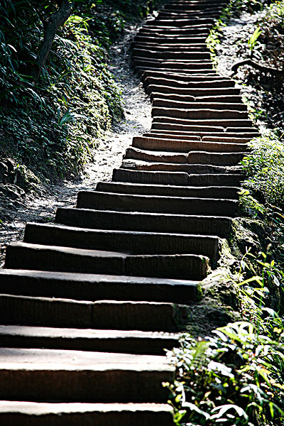 四川青城山-山道山路台阶阶梯进步前进前行爬山石阶攀登前行登高