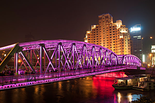 上海白渡桥夜景