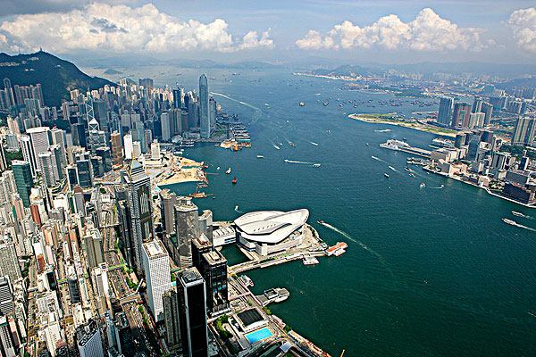 图片标题:航拍,维多利亚港,香港
