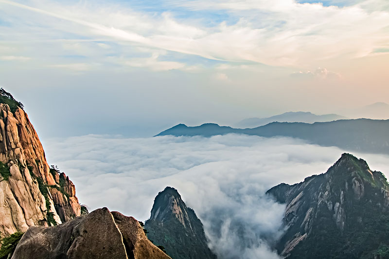 安徽省黄山市黄山风景区天海大峡谷自然景观_全景网