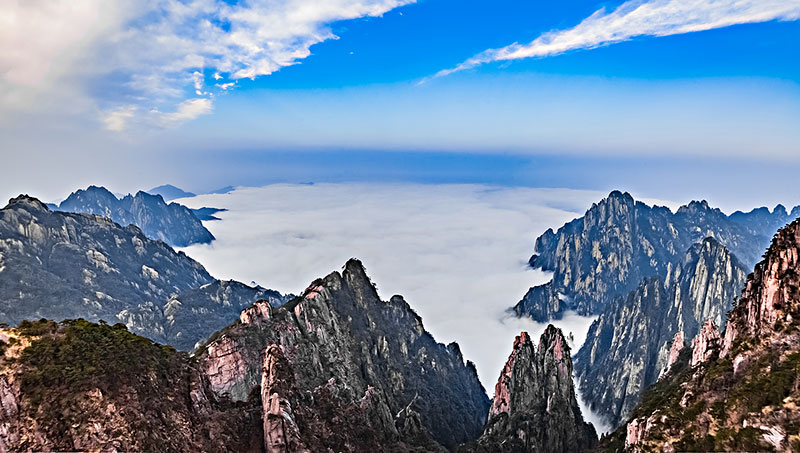 安徽省黄山市黄山风景区天海大峡谷自然景观