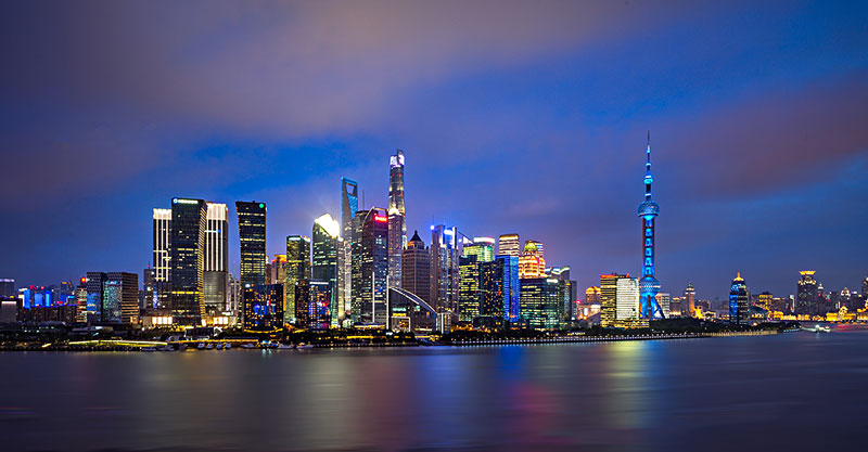 上海陆家嘴城市风光夜景