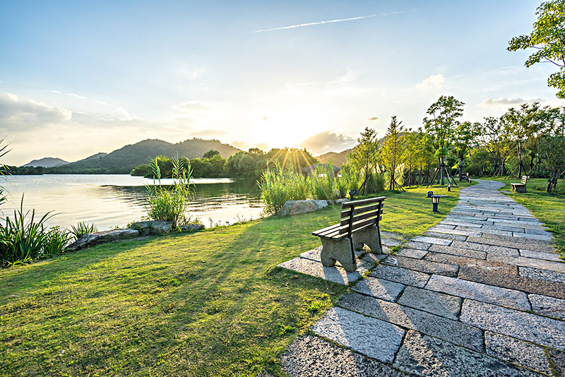 杭州湘湖景区内石板路