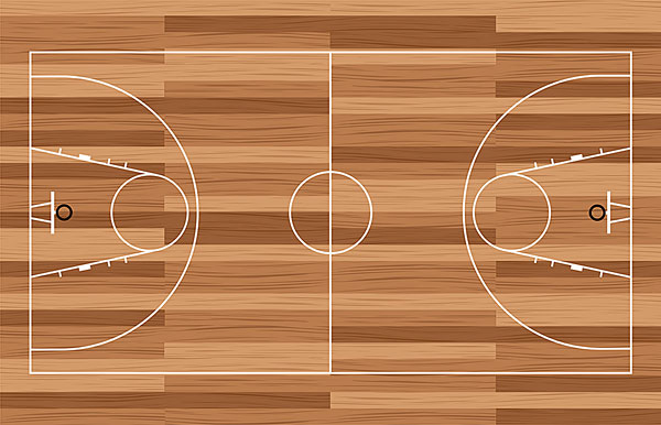 篮球场,轮廓,木地板,体育馆