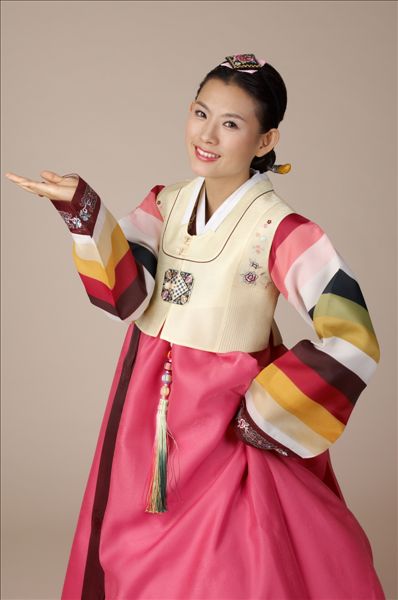 年轻,韩国人,女人,传统服装